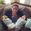 Miss Voight's first time holding her newborn niece and nephew, 2013